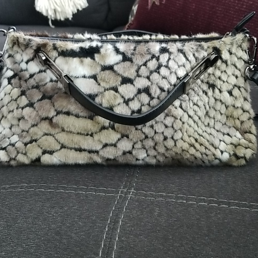 Faux fur handbag